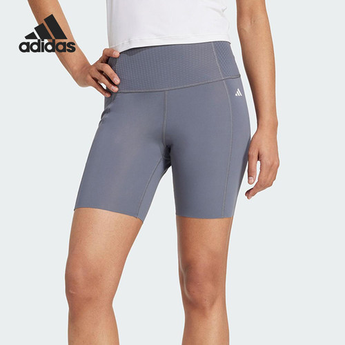 Adidas/阿迪达斯正品2025夏季款女士训练针织紧身运动短裤JZ4345