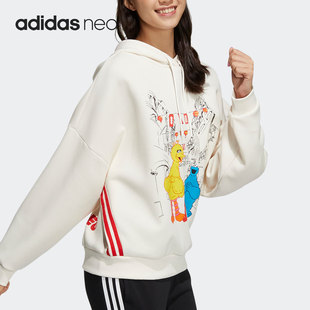 Adidas/阿迪达斯正品NEO 女子芝麻街联名运动连帽卫衣HD7279