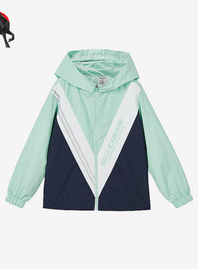 Skechers/斯凯奇正品夏季大童时尚梭织连帽运动外套 P323B030