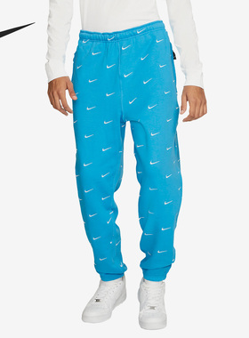 Nike/耐克正品休闲男子满印Logo宽松针织运动长裤CJ8905-487