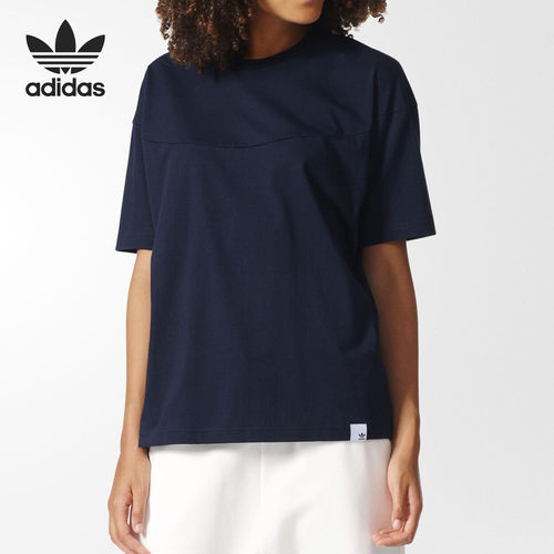 Adidas/阿迪达斯正品 XBYO女子运动休闲短袖纯色舒适T恤 BK2298