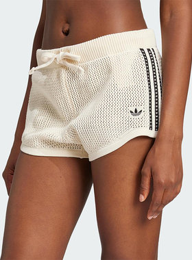 Adidas/阿迪达斯正品三叶草女士经典休闲时尚网孔透气短裤JD1078