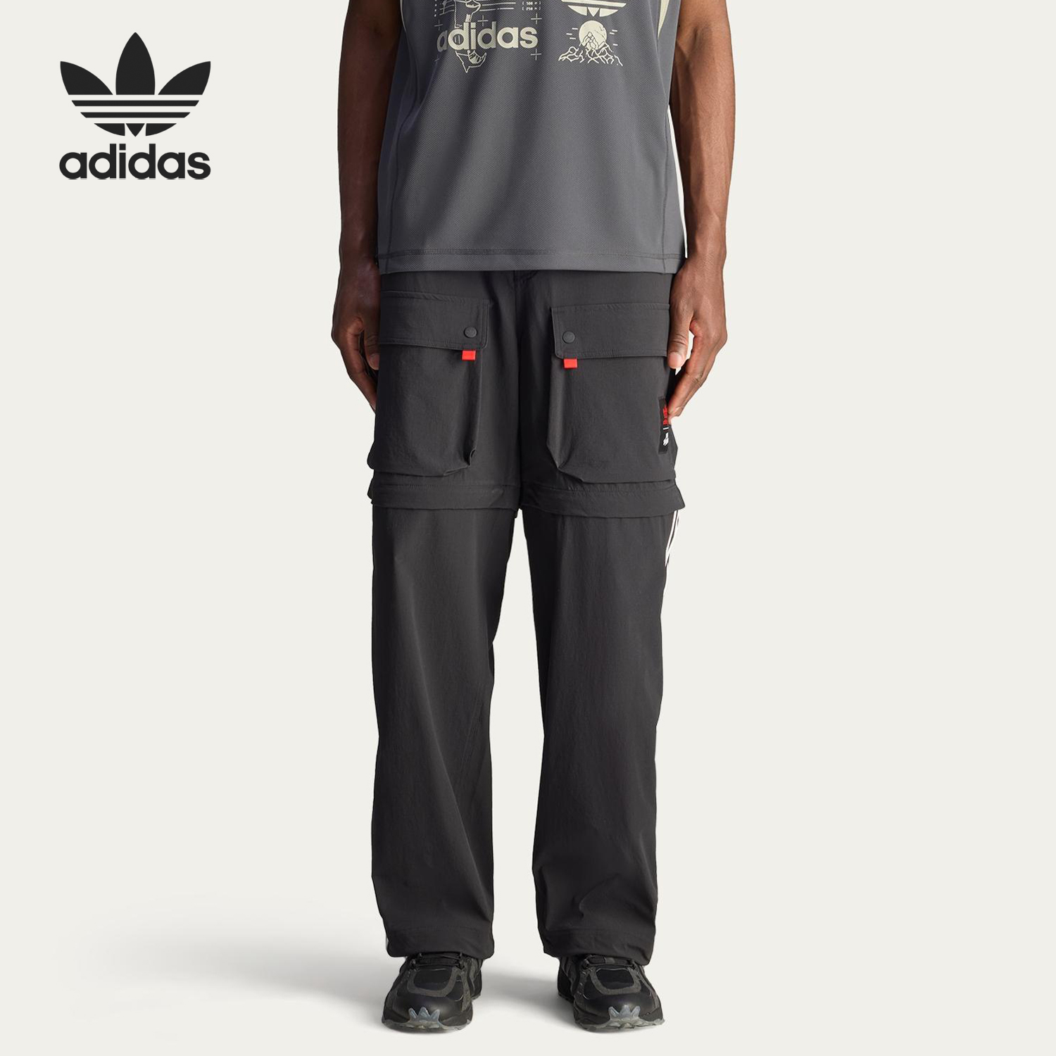 Adidas/阿迪达斯正品三叶草男士口袋经典可拆卸运动长裤JM3260