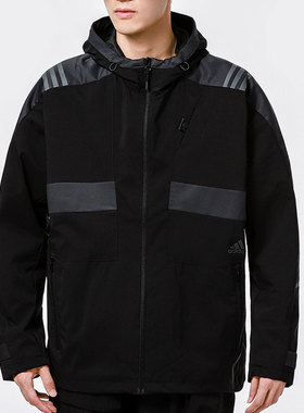 Adidas/阿迪达斯正品运动休闲男子连帽拉链外套 H40235