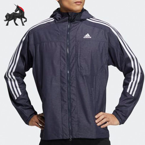 Adidas/阿迪达斯正品秋男子防风连帽运动休闲夹克外套 HM2721