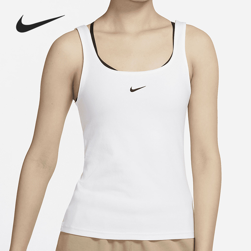 Nike/耐克正品女子紧身透气运动训练吊带无袖背心 DH1346-100