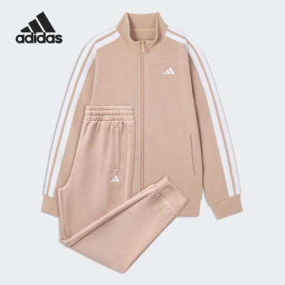 阿迪达斯儿童立领宽松经典套装