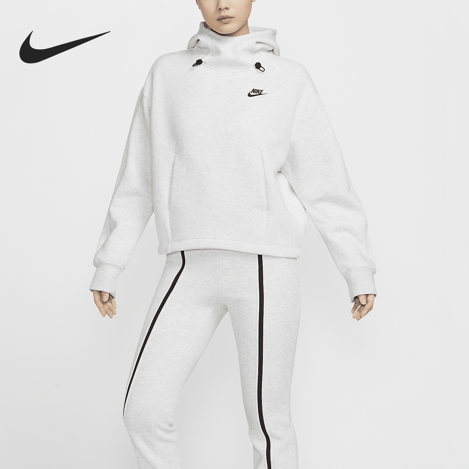 Nike/耐克官方正品Sportswear女士简约宽松连帽卫衣FV6323-013