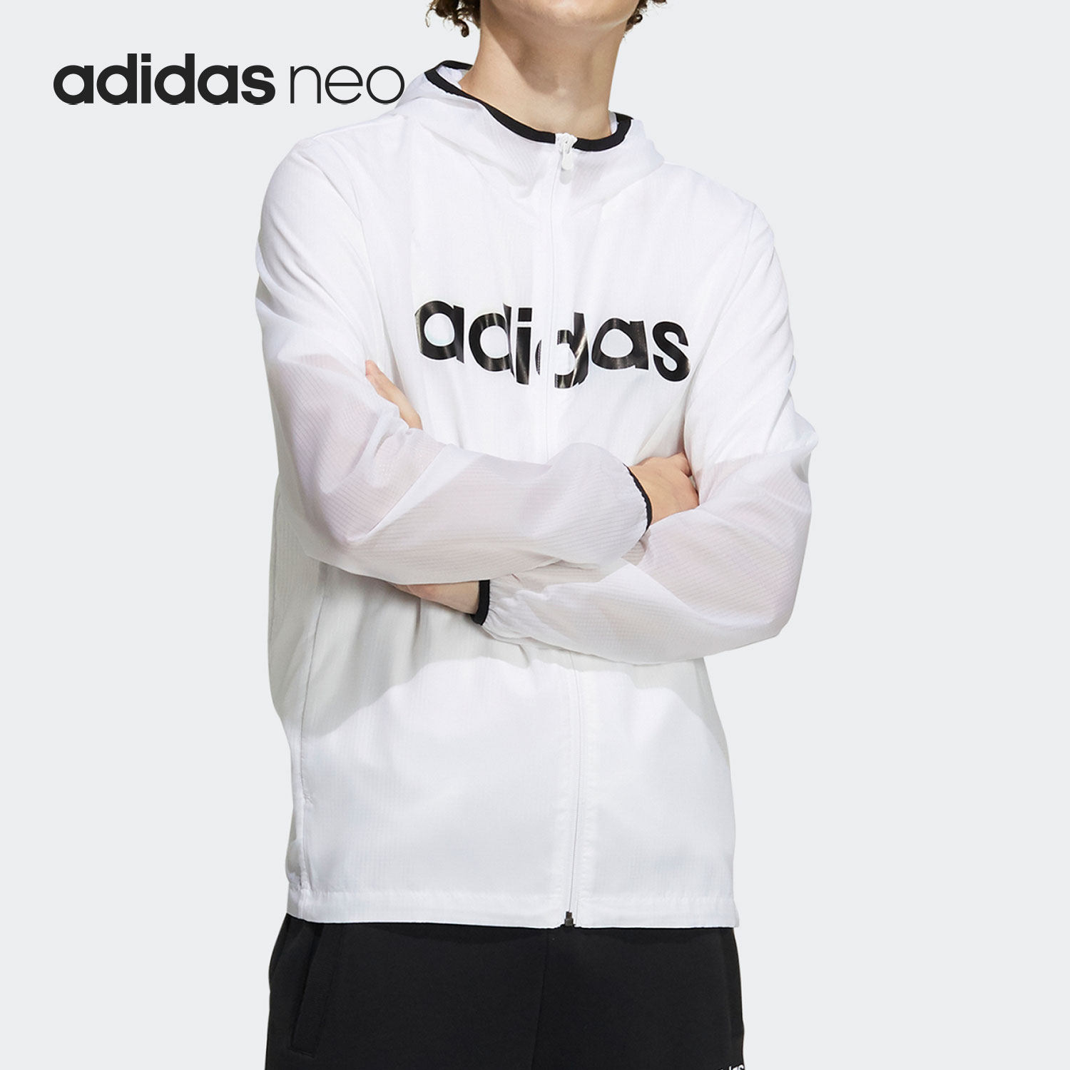 Adidas/阿迪达斯正品NEO夏季男子防晒运动休闲夹克外套GP4869