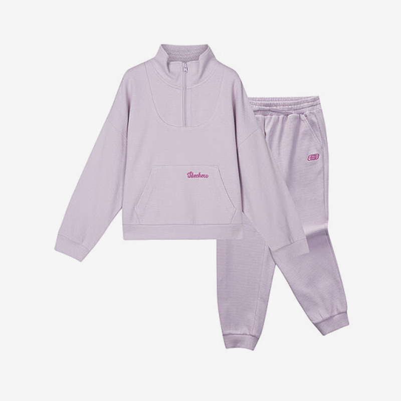 Skechers/斯凯奇正品新款女童经典时尚运动休闲长袖套装