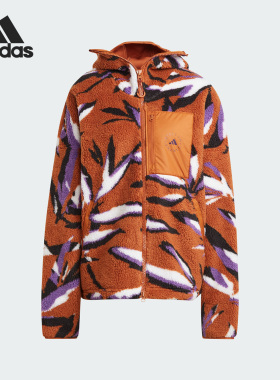 Adidas/阿迪达斯正品 JAQ FLEECE 女士羊羔毛保暖外套IK9340