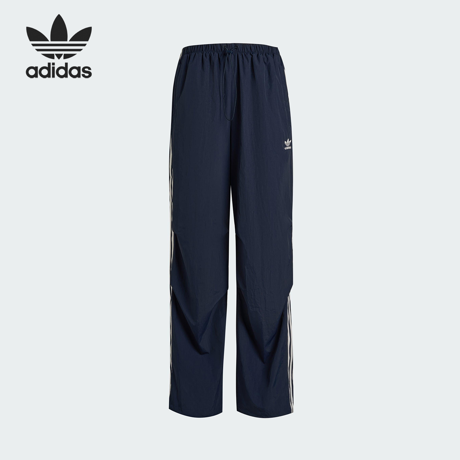 Adidas/阿迪达斯正品三叶草女士梭织宽松经典三条纹长裤KF9614