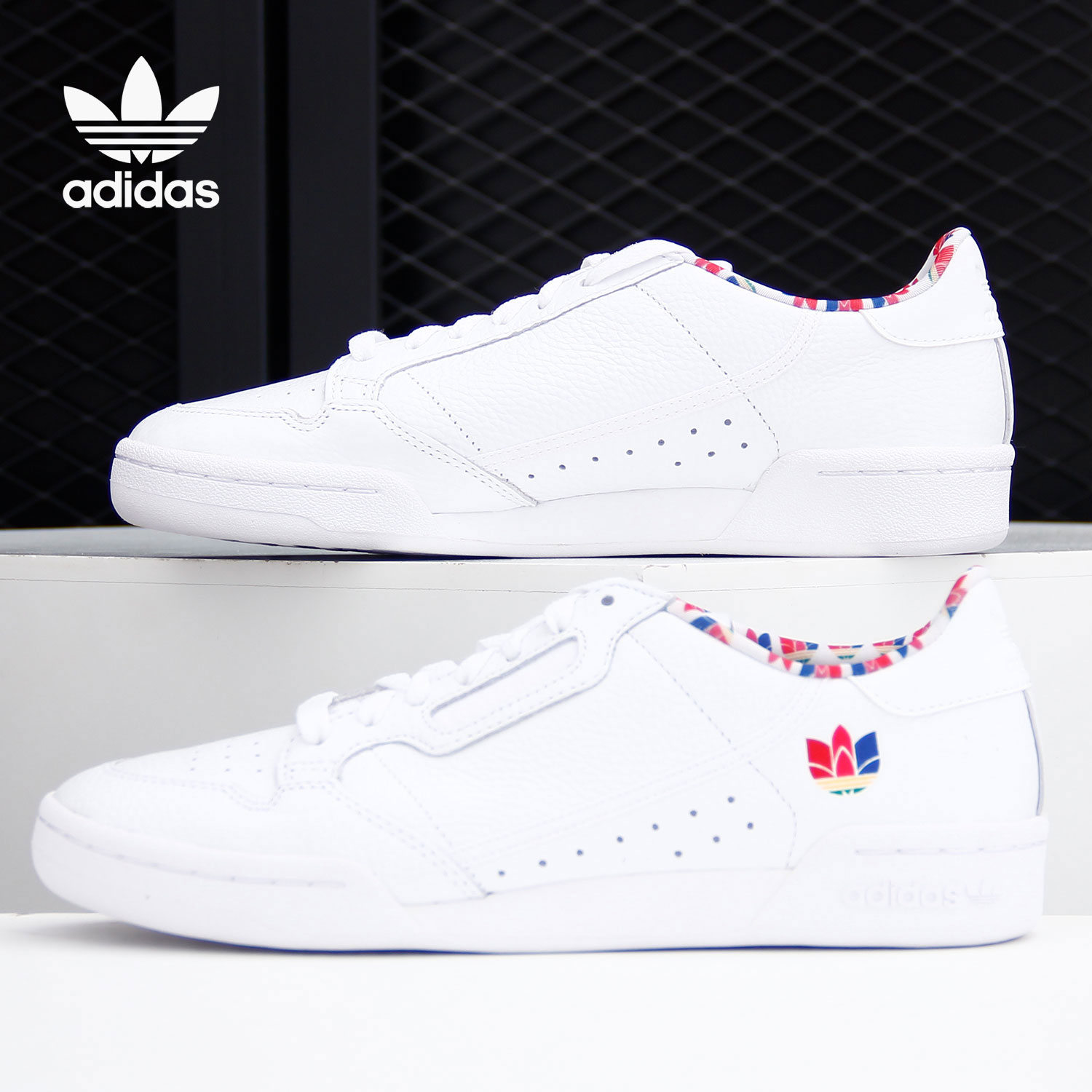 阿迪达斯男女休闲运动鞋系带低帮