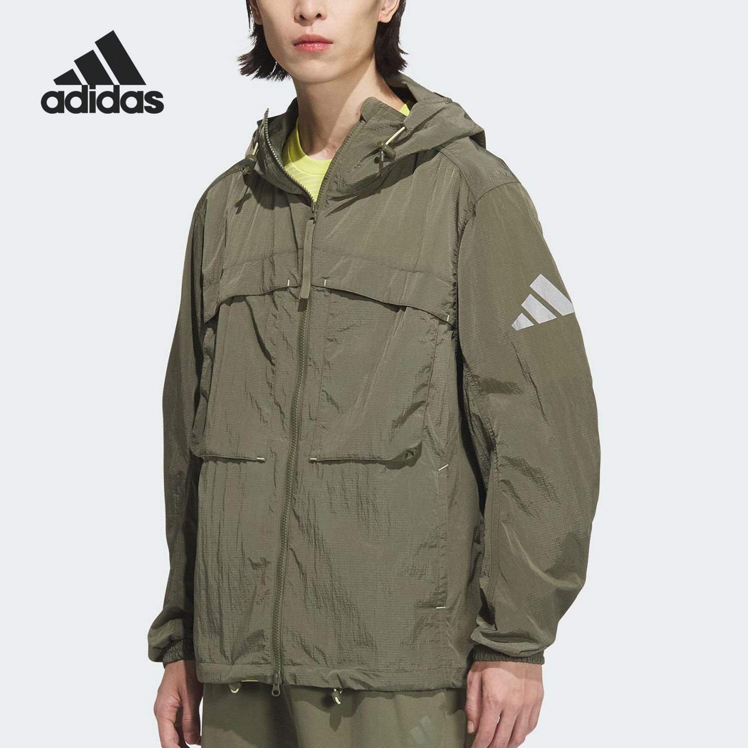 Adidas/阿迪达斯正品2025新款男士经典连帽梭织夹克外套JM2048