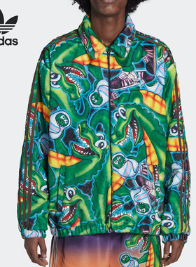 Adidas/阿迪达斯正品三叶草休闲男子运动印花夹克外套 H66306