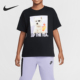 耐克正品 经典 2025夏季 Nike 款 大童图案时尚 运动圆领T恤HQ2337 010