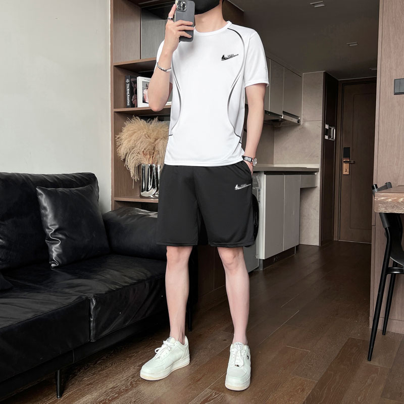 耐克顿夏季新款男女休闲运动套装短袖短裤两件套速干透气跑步套装