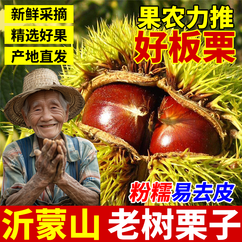 板栗生新鲜沂蒙山黄心油栗2025年新货孕妇当季现摘深山野生毛栗子