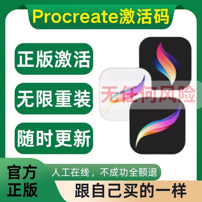 Procreate软件兑换码iPad绘图绘画激活码下载平板送笔刷色卡字体