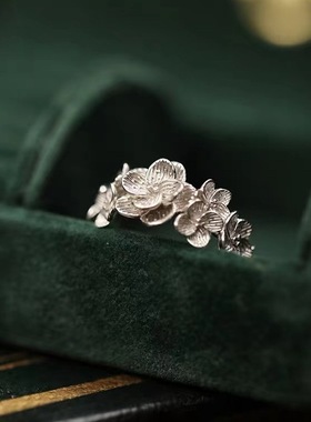 繁花设计戒指925纯银国风复古风