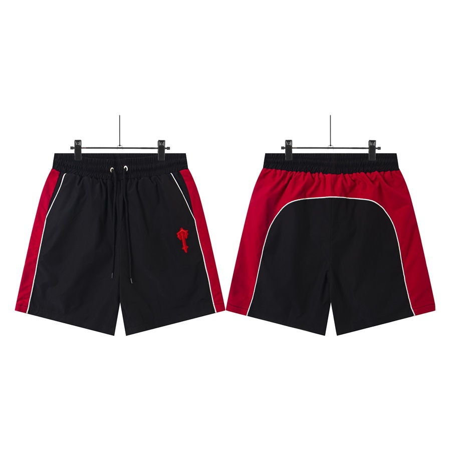 Trapsetr刺绣运动拼色五分短裤