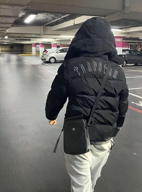 Trapstar刺绣字母LOGO冬季加厚连帽棉服男女同款拉链开衫棉衣外套