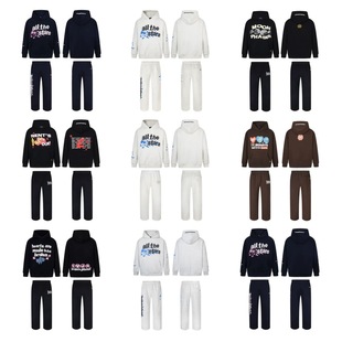 美潮Broken plane破碎星球发泡印花休闲连帽卫衣潮流裤子加绒套装