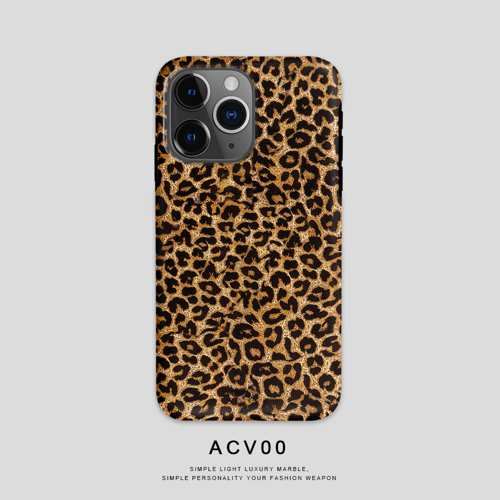Acvoo豹纹欧美潮流个性iPhone16Promax保护14适用于苹果13手机壳12防摔壳11不褪色可水洗plus全包mini