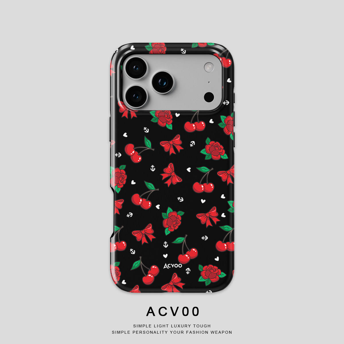 Acvoo复古情人节蝴蝶结玫瑰花爱心红色iPhone17Promax保护16适用于苹果15手机壳14防摔13不褪色12可水洗全包