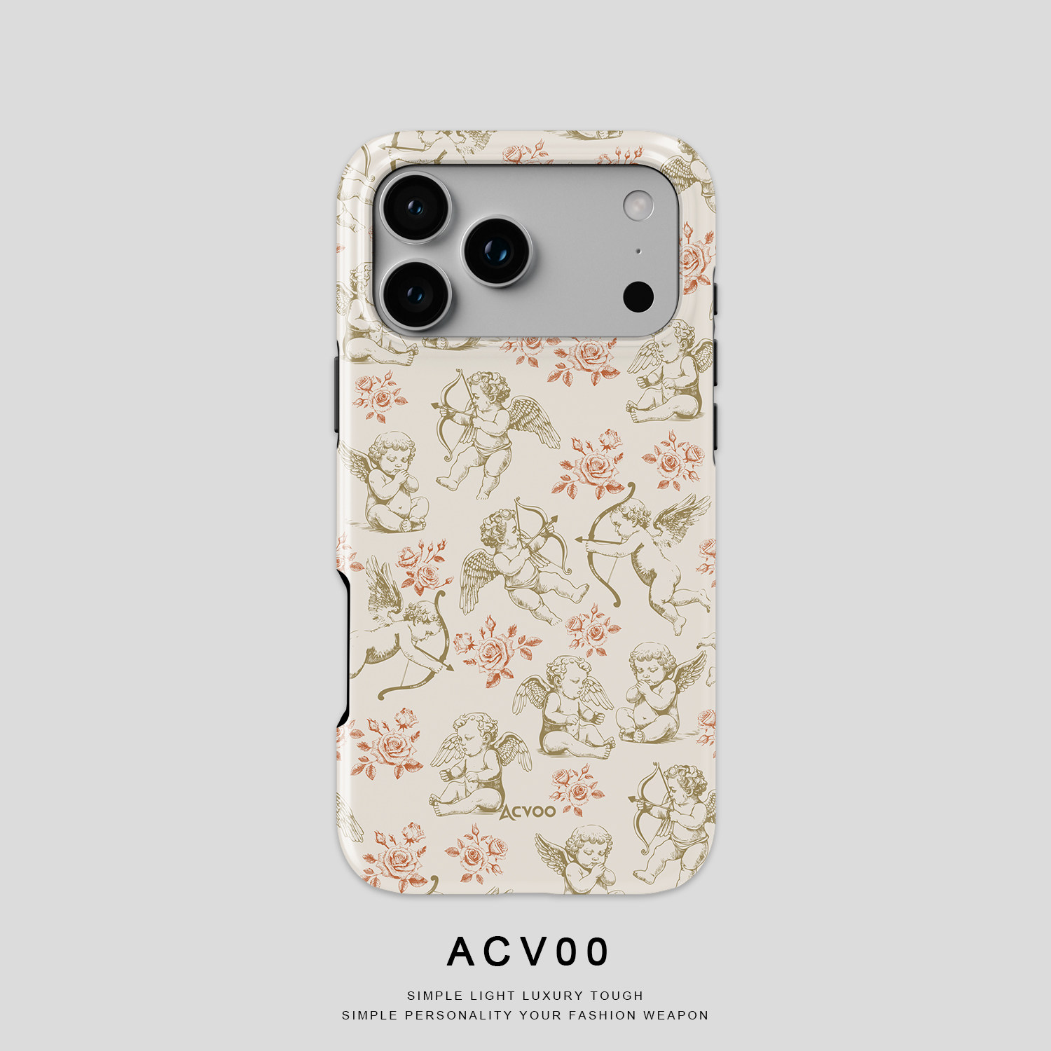 Acvoo玫瑰丘比特艺术小天使浪漫iPhone17Promax保护16适用于苹果15手机壳14防摔壳13不褪色12可水洗全包