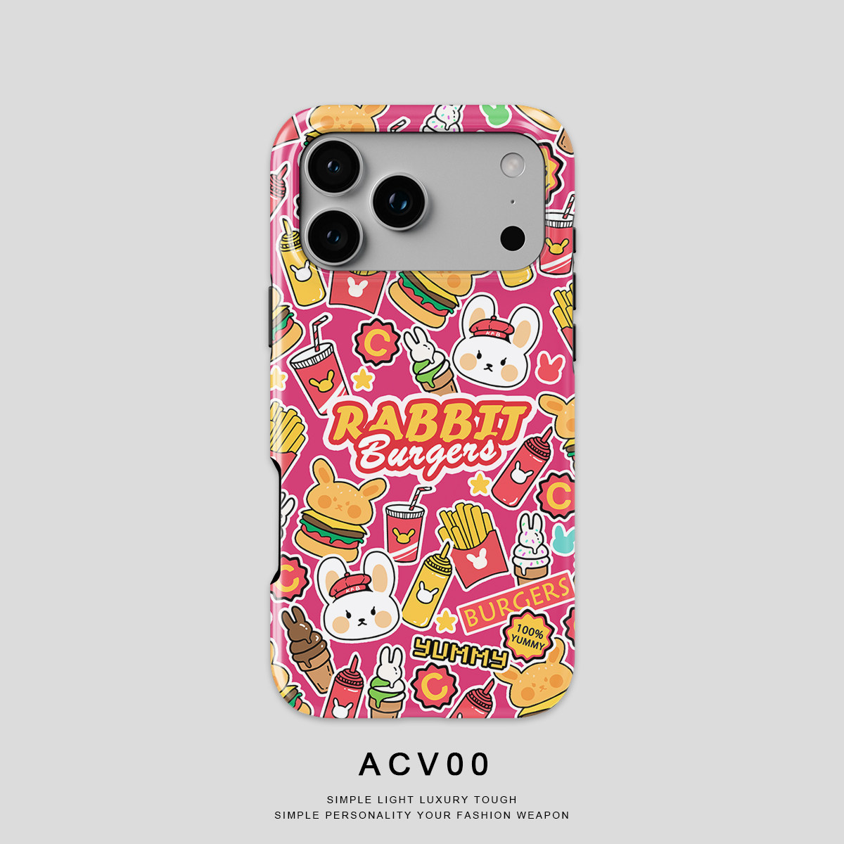 Acvoo兔兔汉堡卡通可爱手机壳