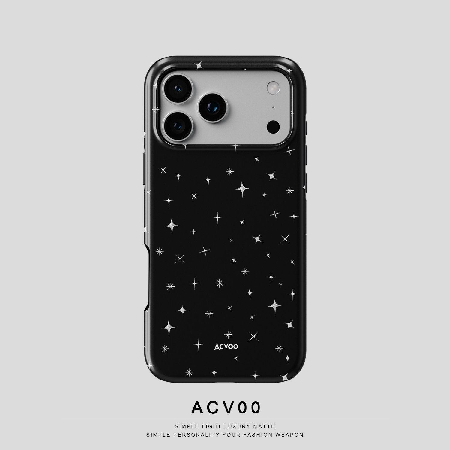 Acvoo星空复古黑色创意个性iPhone17Promax不掉漆15环保14无异味13不掉色12适用于防摔壳苹果11手机壳时尚