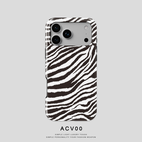 Acvoo欧美斑马纹iPhone17Promax保护16适用于苹果15手机壳14防摔壳13不褪色12环保可水洗Air全包 - 封面