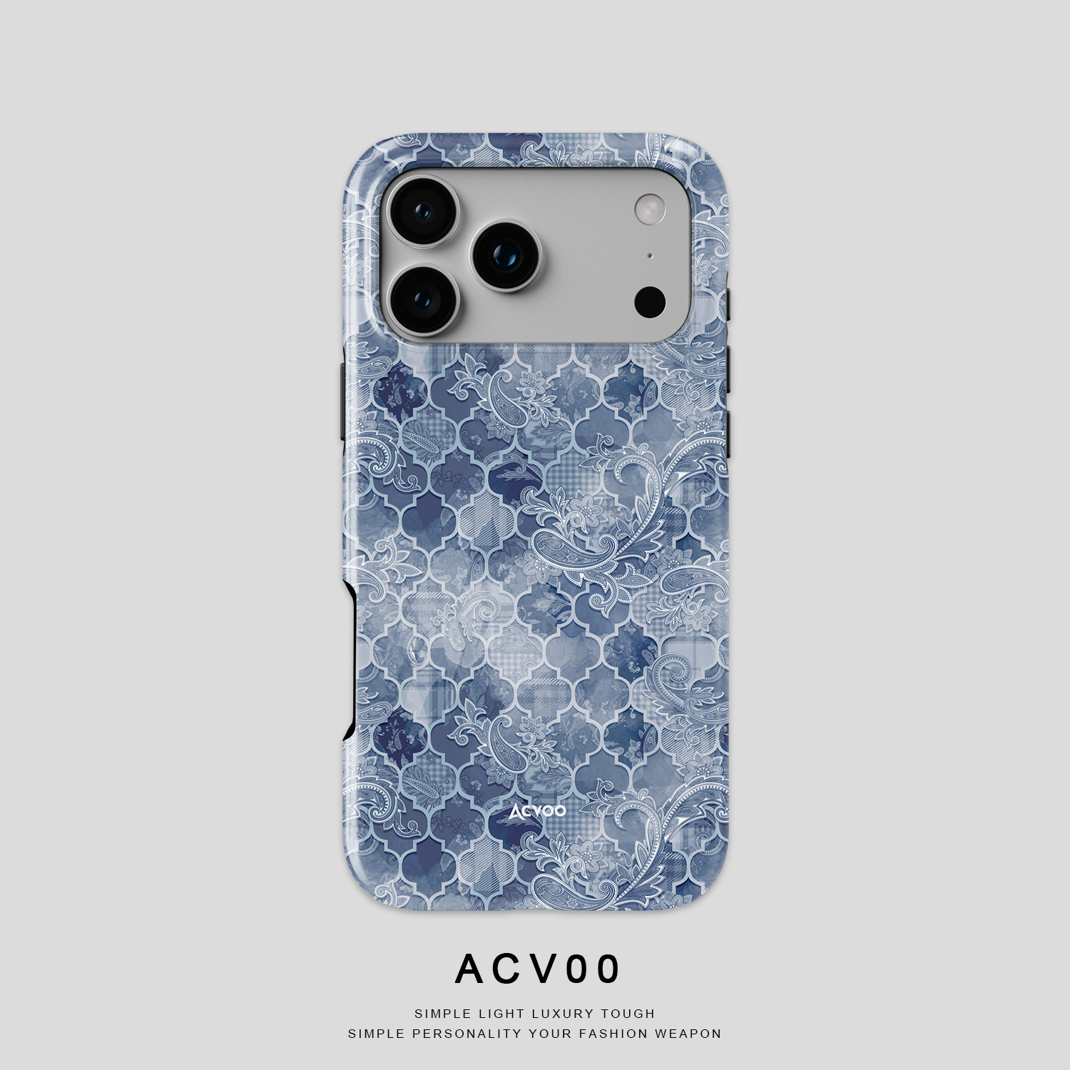 AcvooiPhone16promax中国古典腰果花适用于14Pro双层15全包艺术手机壳