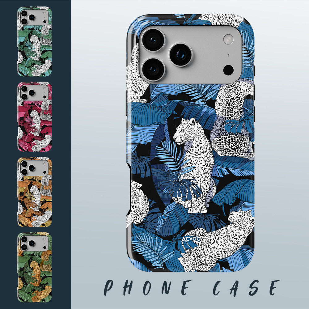 Acvoo热带豹欧美蓝色绿色iPhone17保护16适用于苹果15手机壳14防摔壳13不褪色12环保11全包