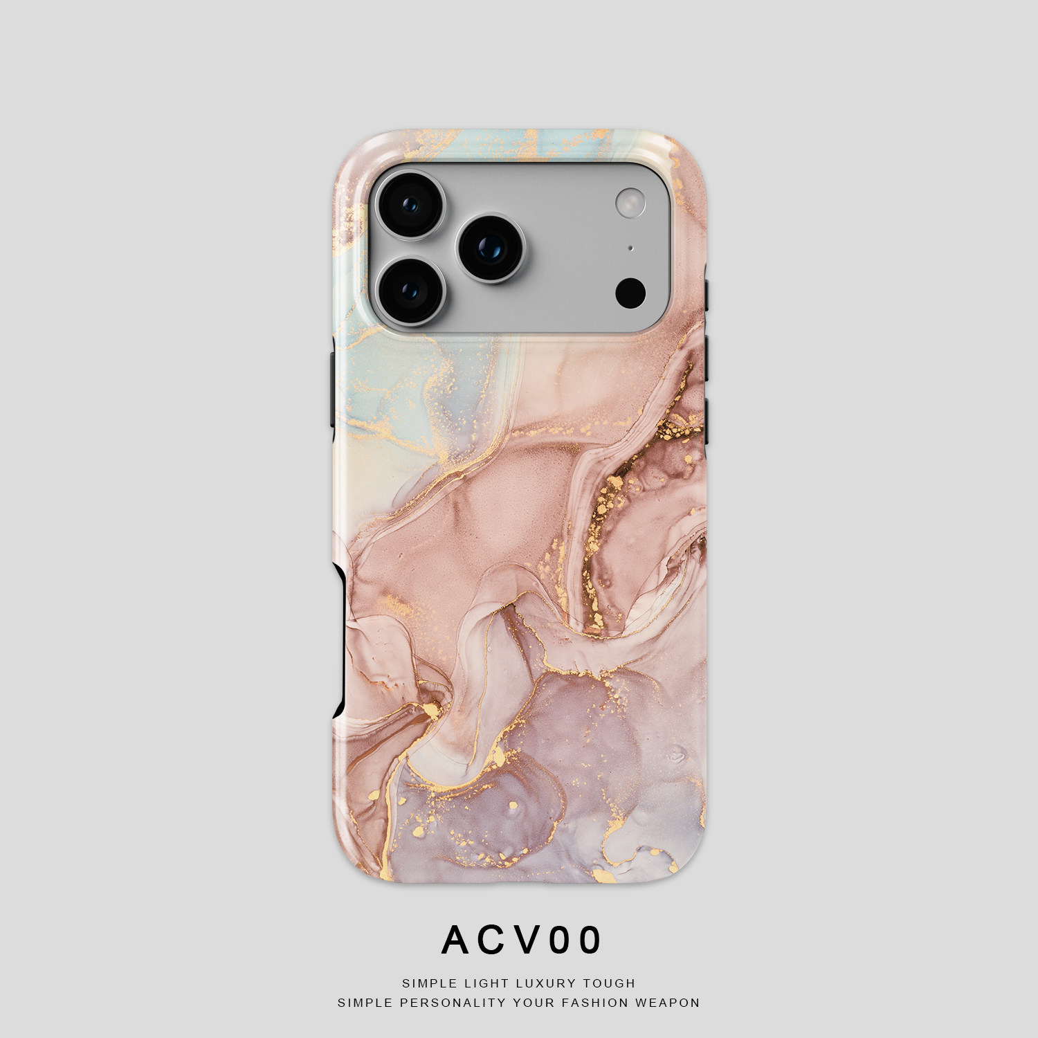 Acvoo大理石粉色绿色iPhone17Promax保护16适用于苹果15手机壳14防摔壳13不褪色12环保11可水洗Air全包