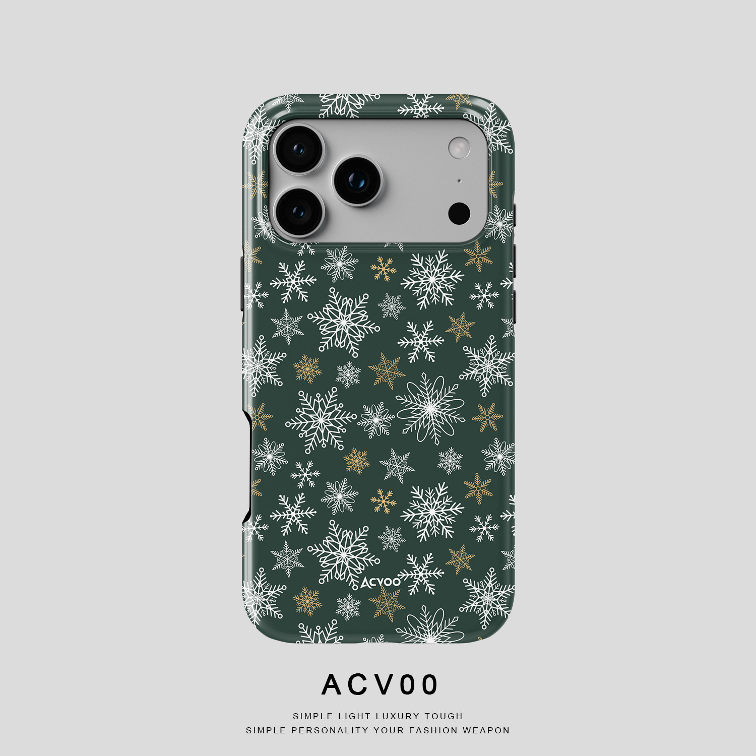 Acvoo复古圣诞节绿色红色冬日雪花iPhone17Promax保护15适用于苹果14手机壳13防摔壳12不褪色环保可水洗全包