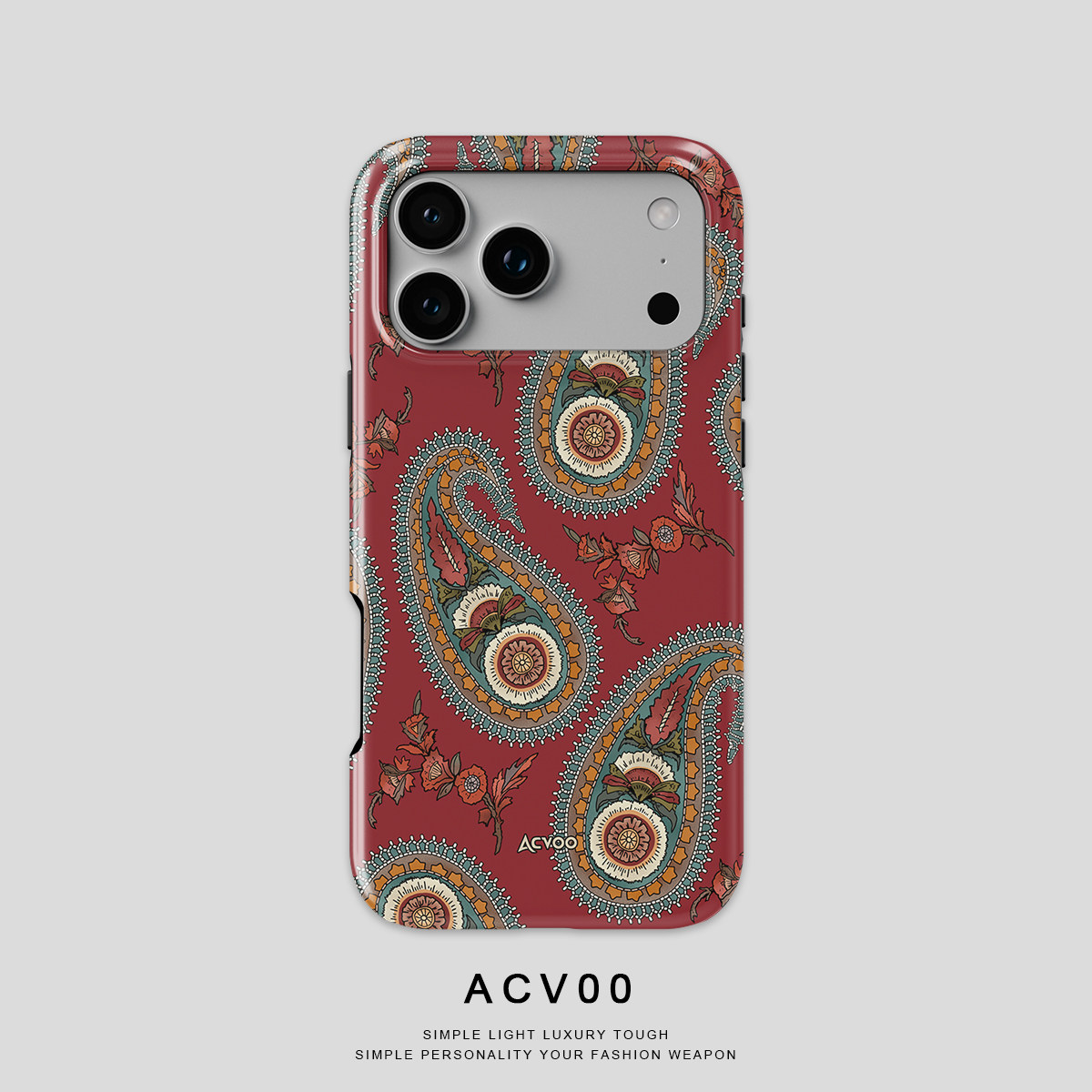 Acvoo复古古典美学腰果花iPhone17Promax保护14适用于苹果13手机壳12防摔壳11不褪色XRXSMAX可水洗plus全包