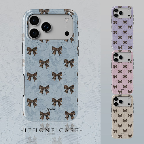 Acvoo豹纹蝴蝶结iPhone手机壳