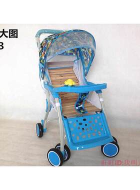 夏季婴儿竹席推车可坐可躺轻便携折叠宝宝竹编凉席手推车藤编童车