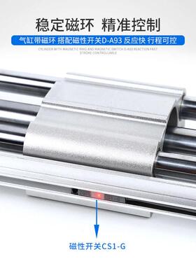 亚德客SMC无杆气缸CY1S25-200RMT20X100X300X400SX500X800X1000SA