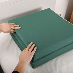 定型被子纯棉橄榄绿成型被豆腐块模型学生宿舍内务被单人热熔棉