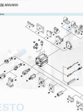 费斯托ADVUL气缸AEVU ADVU16-20-32-40-50-63-80-100-A-P-A-S2-S6