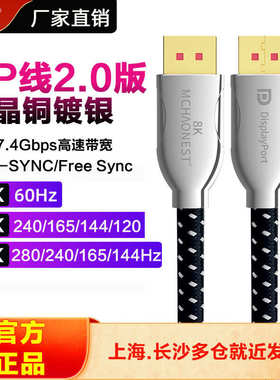名巢DP线2.0版1.44K单晶镀银8K显卡显示器@铜高速全兼容144Hz/165