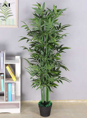 仿真绿植富贵竹客厅落地装饰植物酒店屏风摆设摆件塑料假竹子盆栽