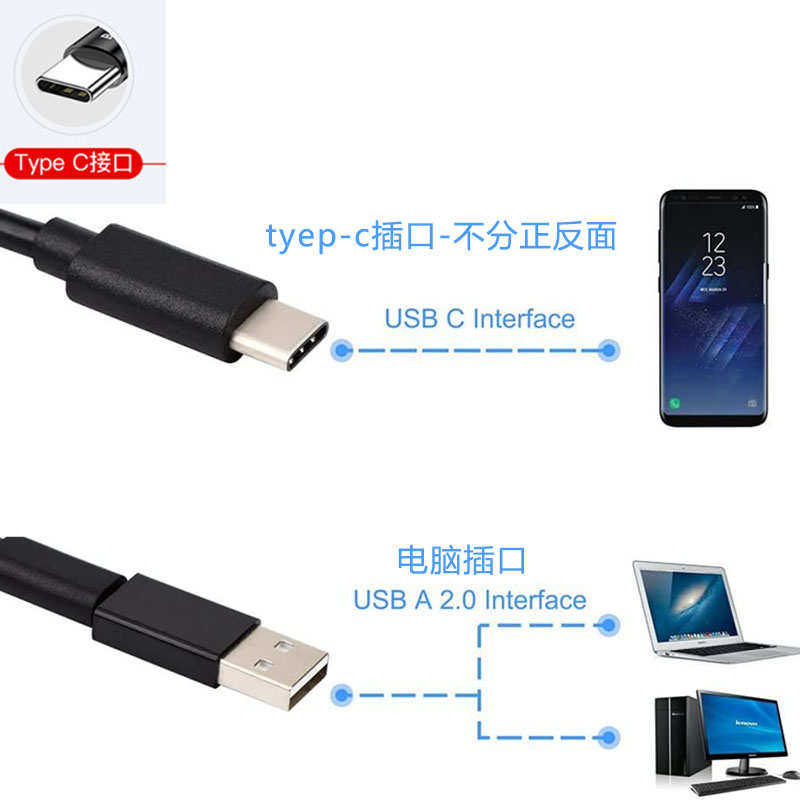 500万高清摄像头安卓手机内窥镜管道工业汽修车积碳空调 防水探头