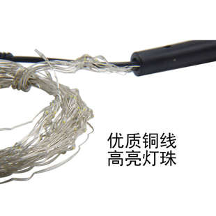饰串灯树藤灯串铜线小彩灯插电12V彩灯闪灯灯串2米180 小彩灯装