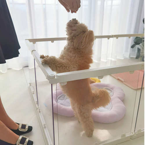 萌小宝高透明亚克力宠物围栏狗笼子室内中小型犬轻奢可拼接可扩展