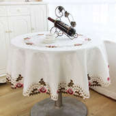 欧式 餐桌布圆形椭圆桌布布艺高档奢华家用清新酒店台布大小圆桌布