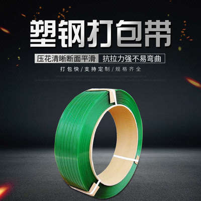 现货pet塑钢打包带 塑料手工机用1910绿色1608编织捆扎捆绑包装带